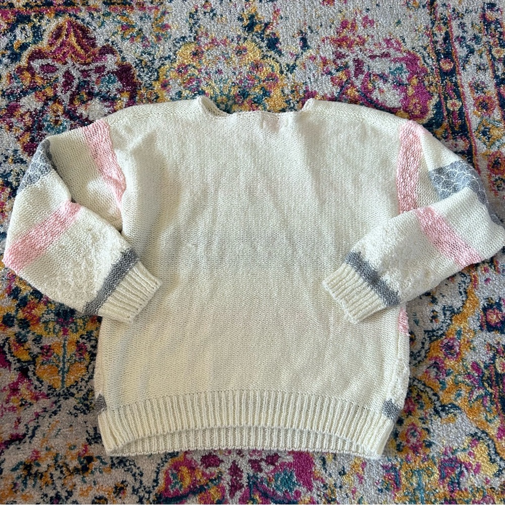Vintage 80s granny patel colours pearl decorated sweater - Picture 5 of 7